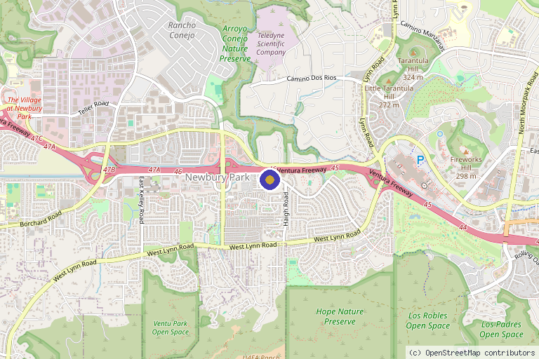 Map showing the location of Pain Management and Injury Relief in Thousand Oaks, CA