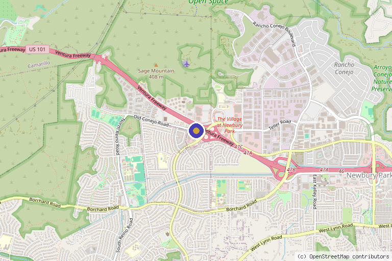 Map showing the location of Performance Foot and Ankle in Thousand Oaks, CA