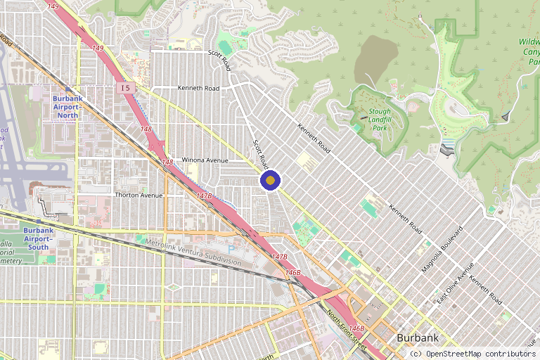 Map showing the location of AmeraCell Clinics in Los Angeles, CA