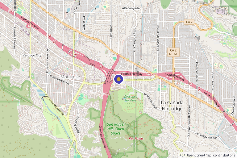 Map showing the location of True Health MD in Glendale, CA