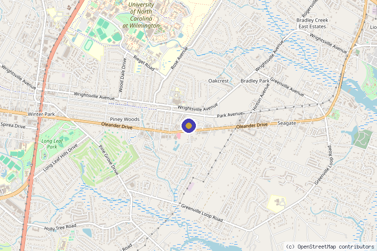 Map showing the location of Salt Aesthetics - Oleander Drive in Wilmington, NC
