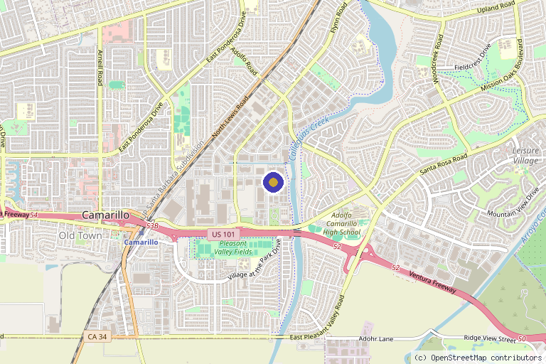 Map showing the location of HIVE Med Spa in Camarillo, CA