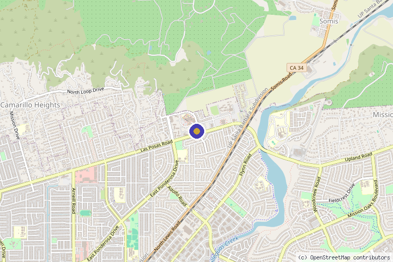 Map showing the location of Ventura Orthopedics - Camarillo in Camarillo, CA