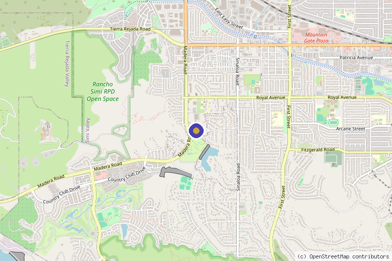 Map showing the location of Dermatology and Laser Centre of Simi Valley in Simi Valley, CA