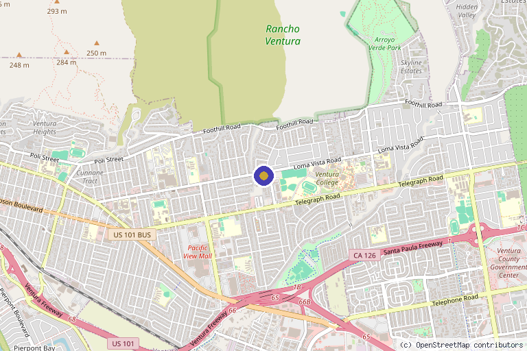 Map showing the location of California Living Medical Weight Loss in Ventura, CA