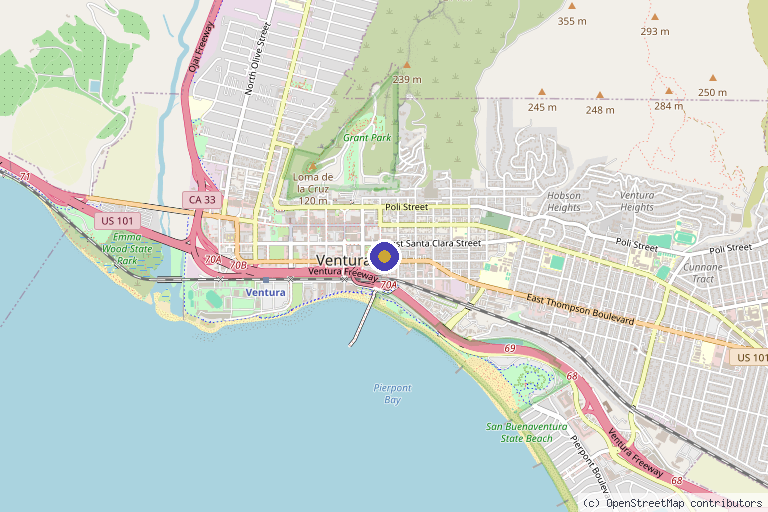 Map showing the location of Functional Beauty Ventura in Ventura, CA