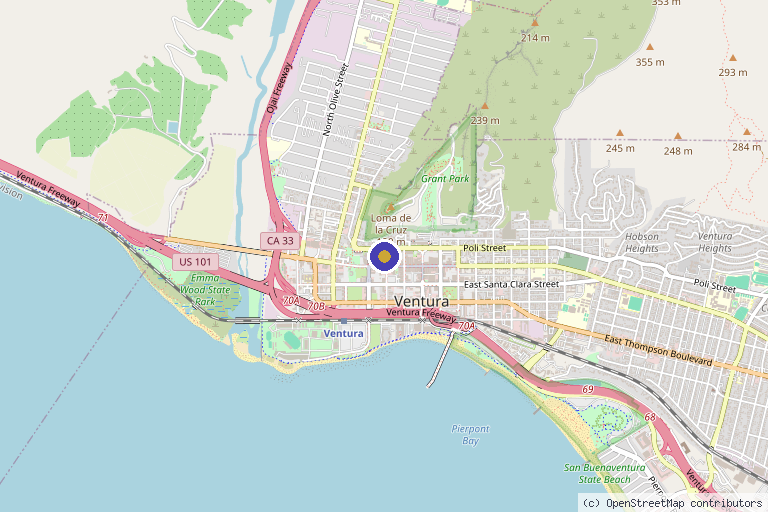 Map showing the location of Flora Aesthetics & Wellness in Ventura, CA