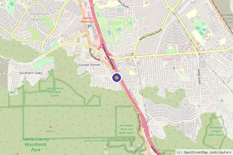 Map showing the location of Flawless Skin IV Hydration Med Spa in Stevenson Ranch, CA