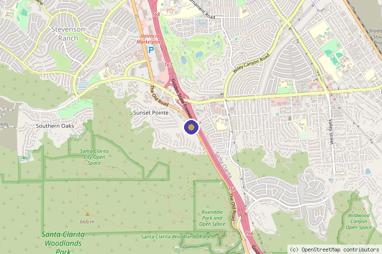 Map showing the location of Santa Clarita Valley Therapy Services (Stevenson Ranch) in Stevenson Ranch, CA