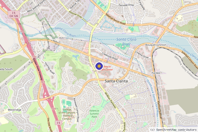 Map showing the location of Beverly Hills Rejuvenation Center - Valencia in Santa Clarita, CA