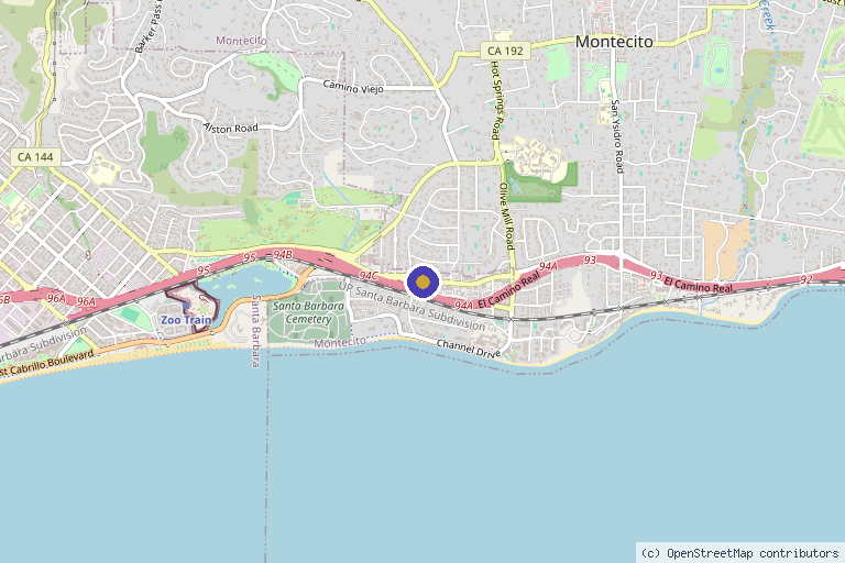 Map showing the location of Sage IV Infusion in Montecito, CA