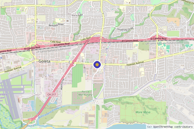 Map showing the location of Matthew Pifer, MD in Santa Barbara, CA
