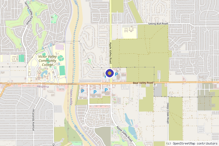 Map showing the location of The Mint Facial Bar & Med Spa in Apple Valley, CA