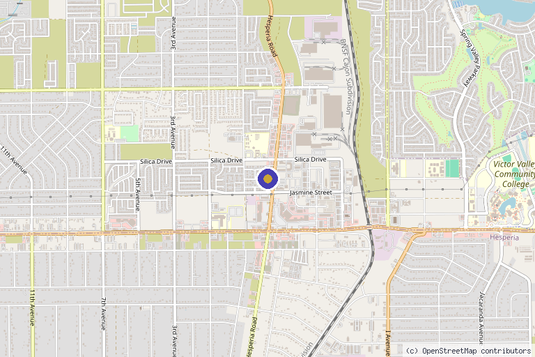 Map showing the location of Inland Cosmetic Surgery (Victorville) in Victorville, CA