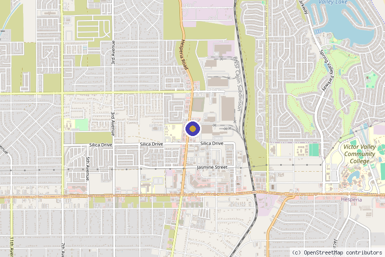 Map showing the location of Advanced Dermatology & Skin Cancer Specialists Victorville in Victorville, CA