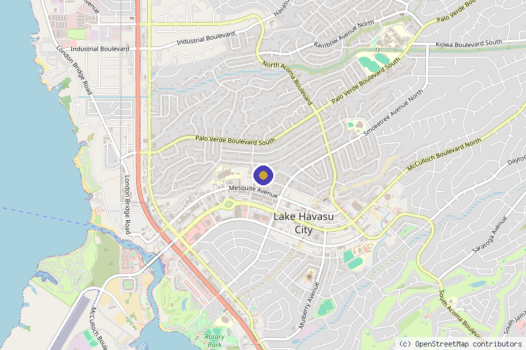 Map showing the location of Desert Oasis Wellness and Medspa in Lake Havasu City, AZ