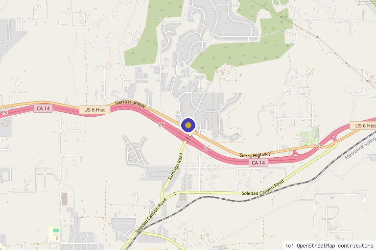 Map showing the location of Luna Bella Aesthetics in Acton, CA