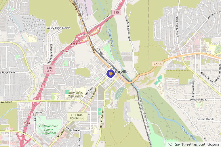 Map showing the location of PRP VitalWave in Victorville, CA