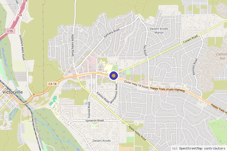Map showing the location of Palm Valley Pain Management - Apple Valley Office in Apple Valley, CA