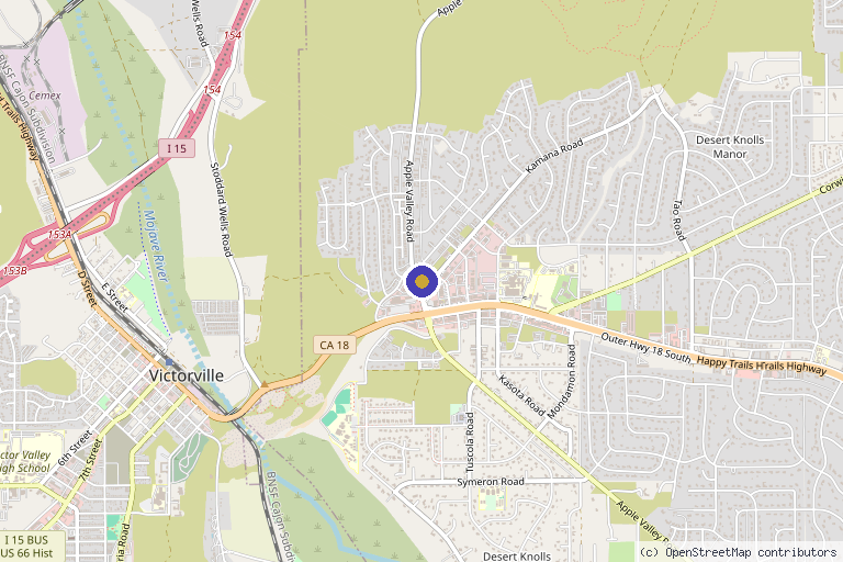 Map showing the location of All Star Physical Therapy in Apple Valley, CA
