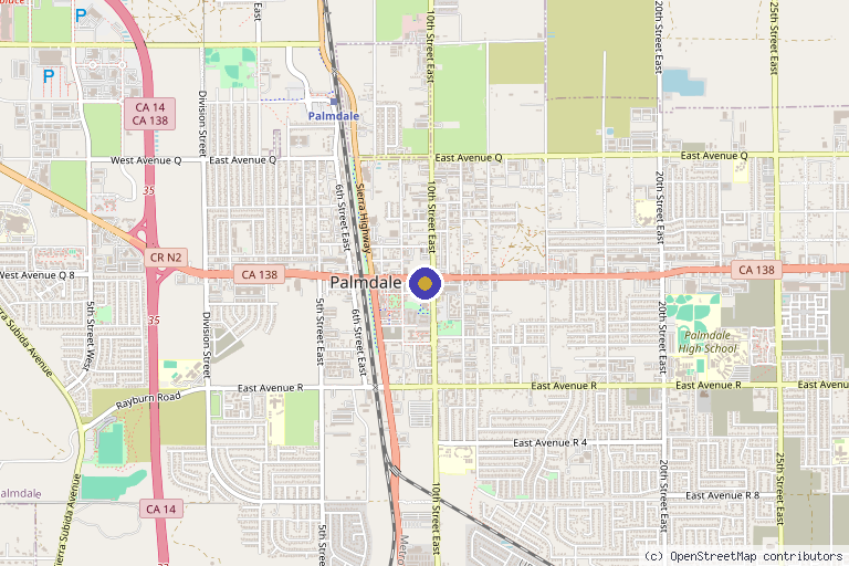 Map showing the location of INNOVA BEAUTY AV AESTHETICS & WELLNESS in Palmdale, CA