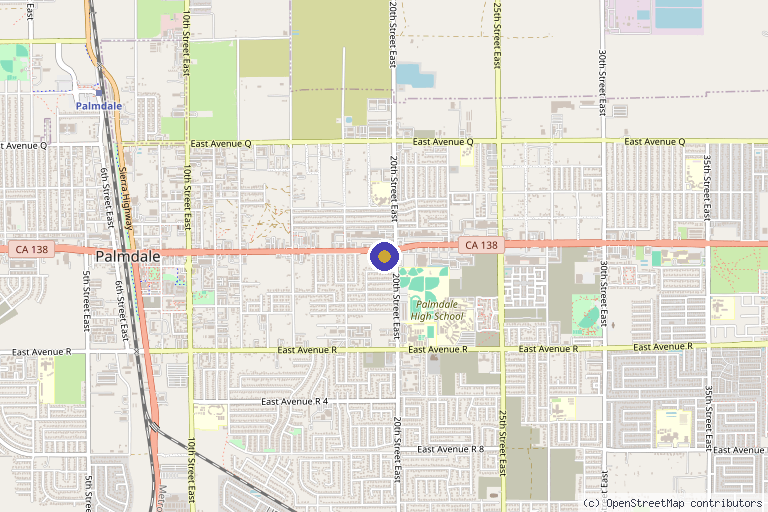 Map showing the location of California Sports and Rehab in Palmdale, CA