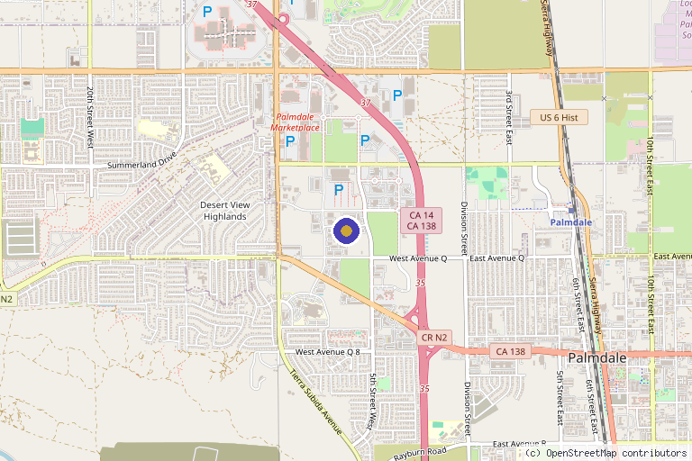 Map showing the location of WindHaven Med Spa in Palmdale, CA