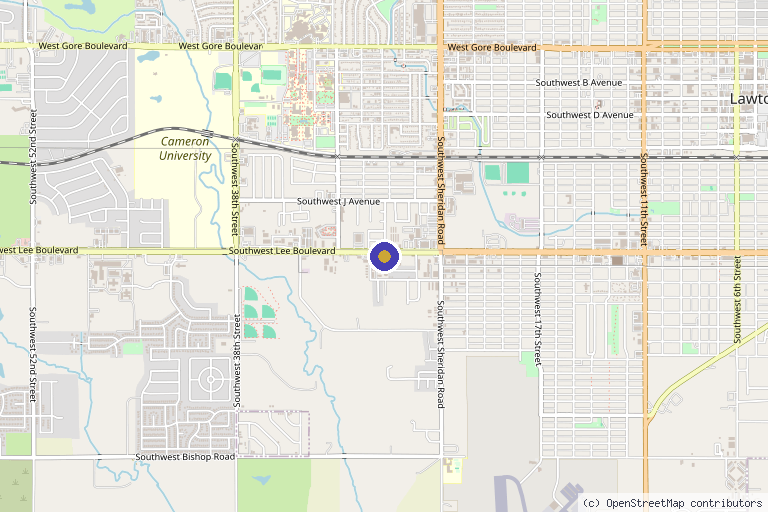 Map showing the location of WildState Lawton in Lawton, OK