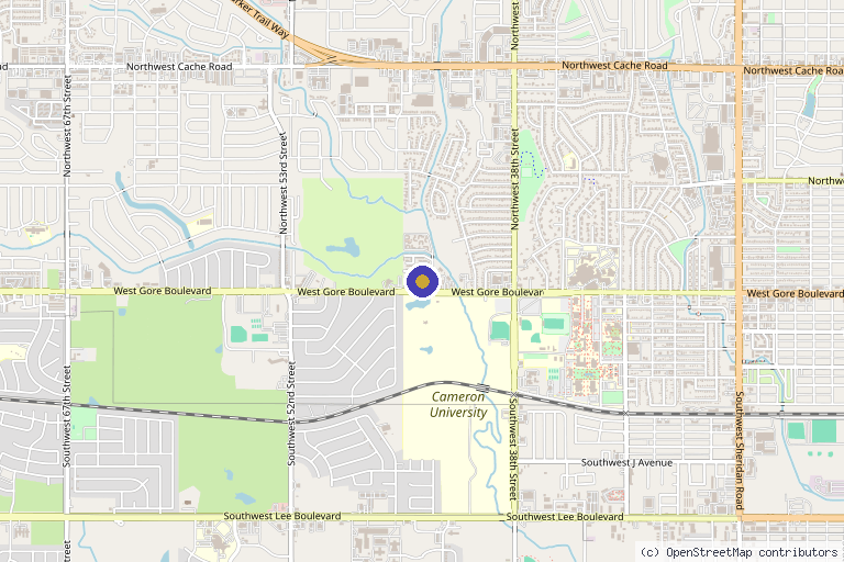 Map showing the location of Southwest Oklahoma Healing & Hyperbarics in Lawton, OK
