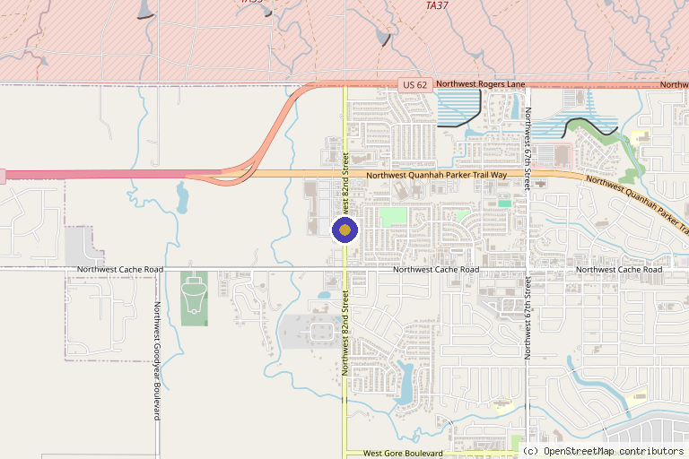 Map showing the location of Therapy in Motion Physical Therapy in Lawton, OK