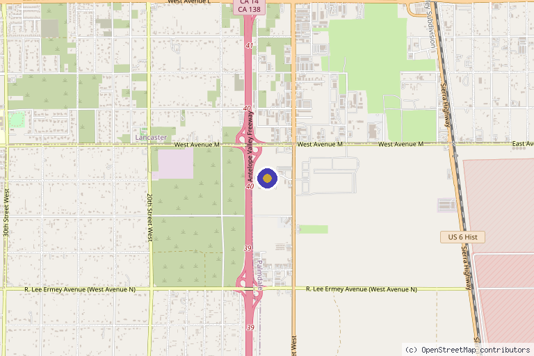 Map showing the location of Kamran Parsa in Palmdale, CA