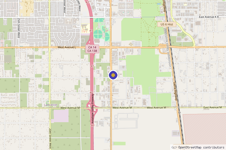 Map showing the location of Built Wellness in Lancaster, CA
