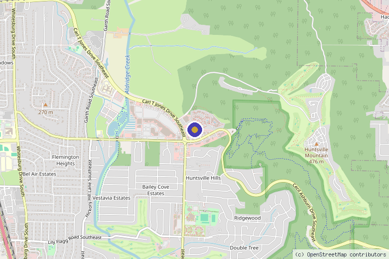 Map showing the location of Synergy Med-Spa in Huntsville, AL