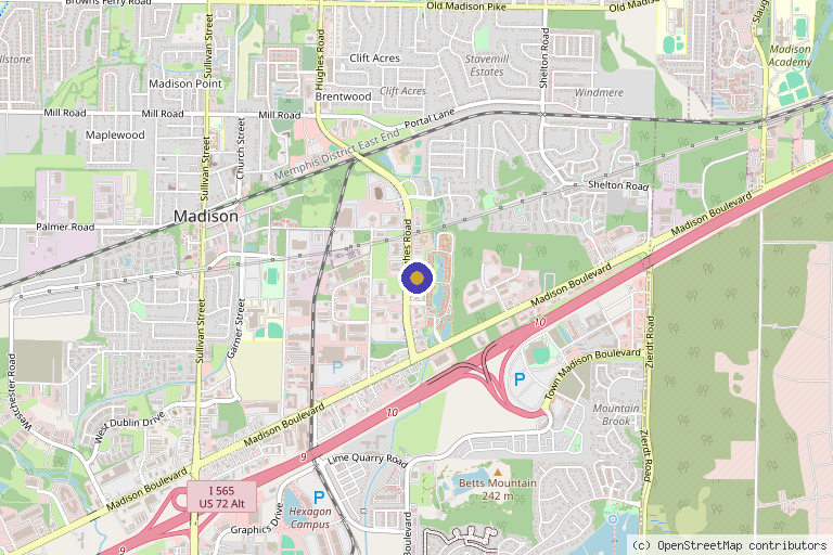 Map showing the location of SportsMED Orthopedic Surgery & Spine Center in Madison, AL