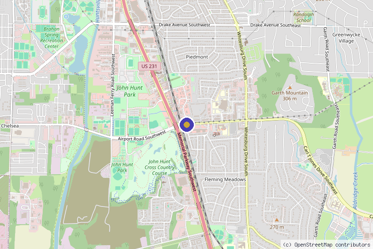 Map showing the location of Rebelution Healthcare in Huntsville, AL