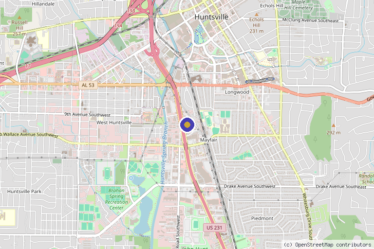 Map showing the location of The Covery | Health - Huntsville in Huntsville, AL