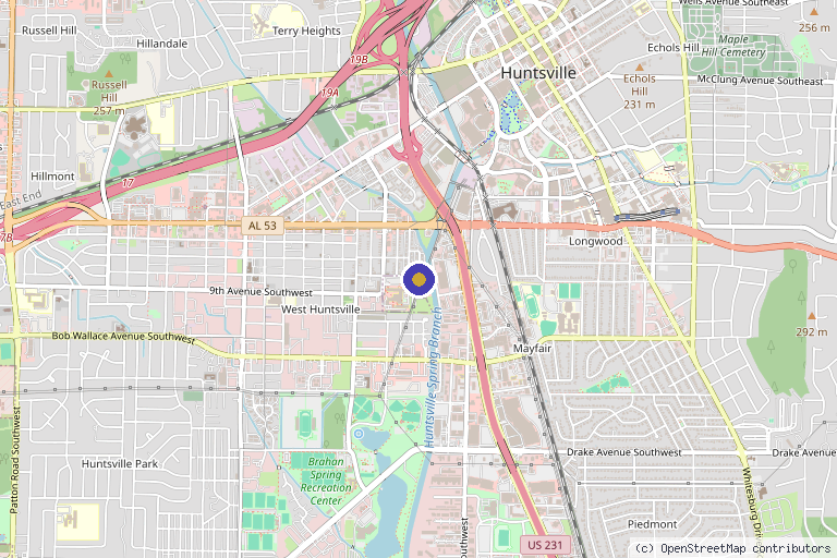 Map showing the location of IV Alabama | Mobile IV in Huntsville, AL