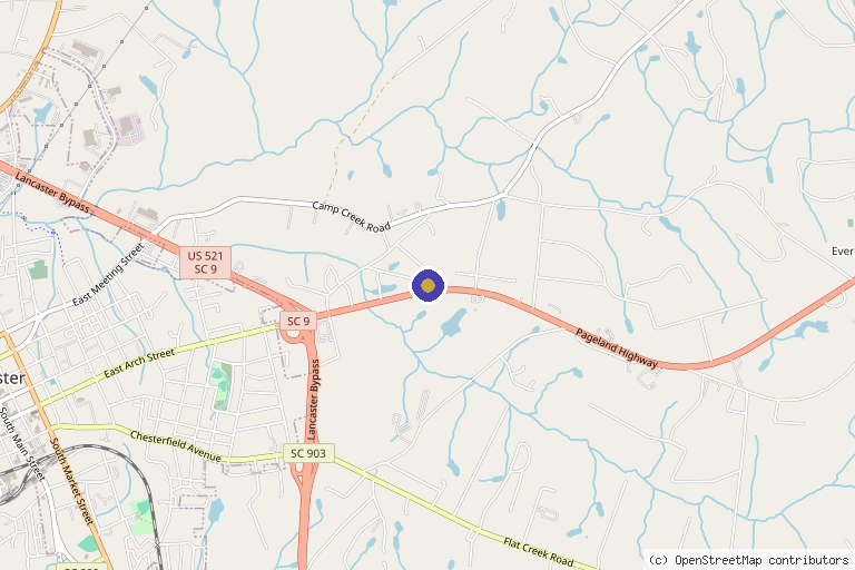 Map showing the location of Element Wellness & Aesthetics in Lancaster, SC
