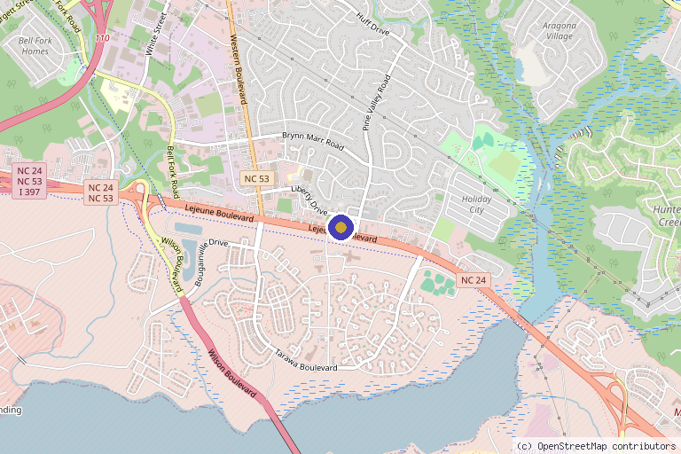 Map showing the location of Honest MedSpa in Jacksonville, NC