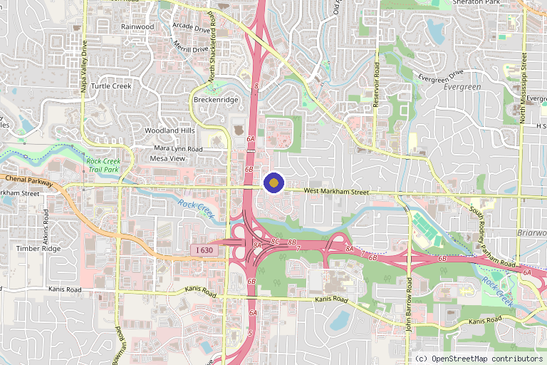 Map showing the location of Sei Bella Med Spa in Little Rock, AR