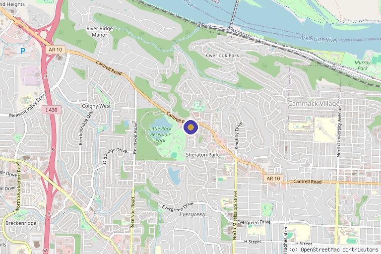 Map showing the location of Natural State Pain & Wellness Clinic in Little Rock, AR