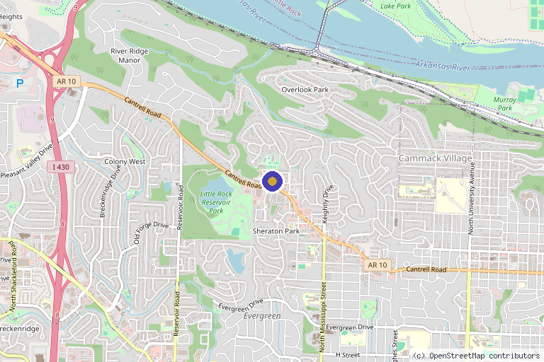 Map showing the location of Revive Lifestyle Medicine in Little Rock, AR