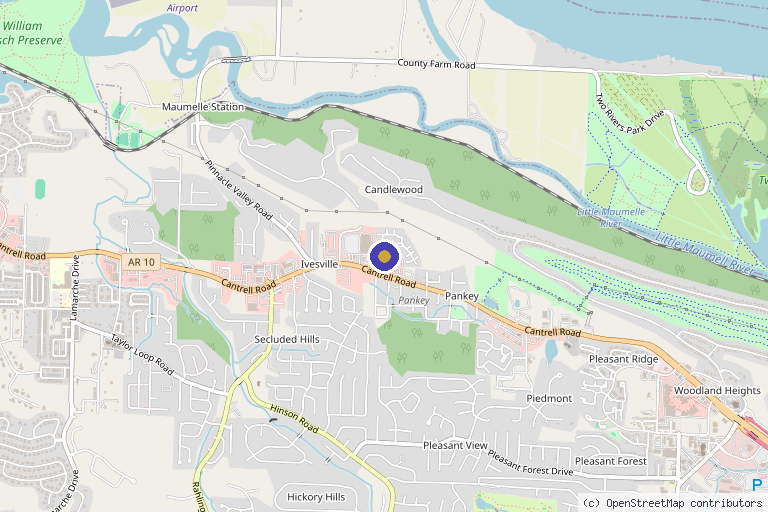 Map showing the location of CORE Wellness Center in Little Rock, AR