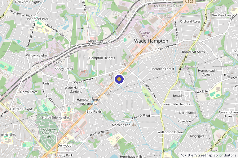 Map showing the location of Superior Health and Wellness in Greenville, SC