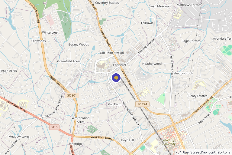 Map showing the location of FluidFix LLC in Rock Hill, SC