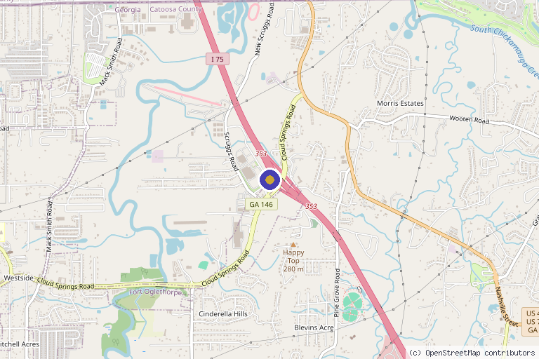 Map showing the location of Preventive Medicine Anti-Aging & Chelation Therapy in Ringgold, GA