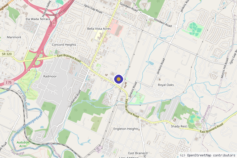 Map showing the location of Lavender Medi Spa in Chattanooga, TN