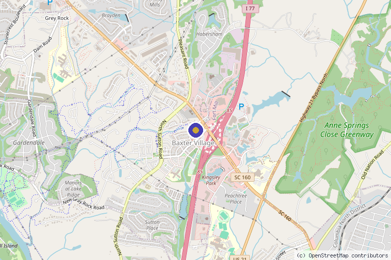 Map showing the location of Modern Concepts Healthcare in Fort Mill, SC