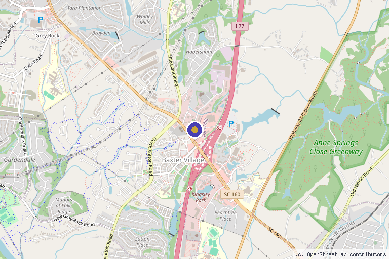 Map showing the location of Freedom Integrative Wellness in Fort Mill, SC