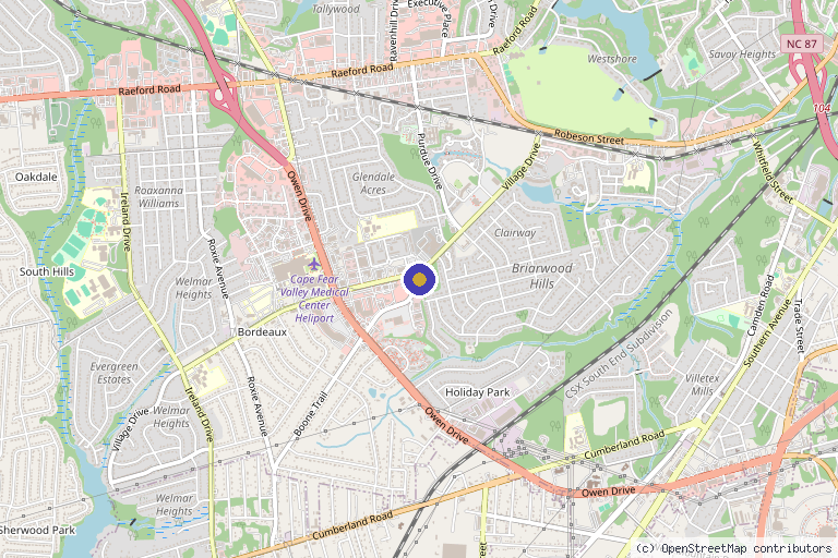 Map showing the location of Iconic Infusions in Fayetteville, NC